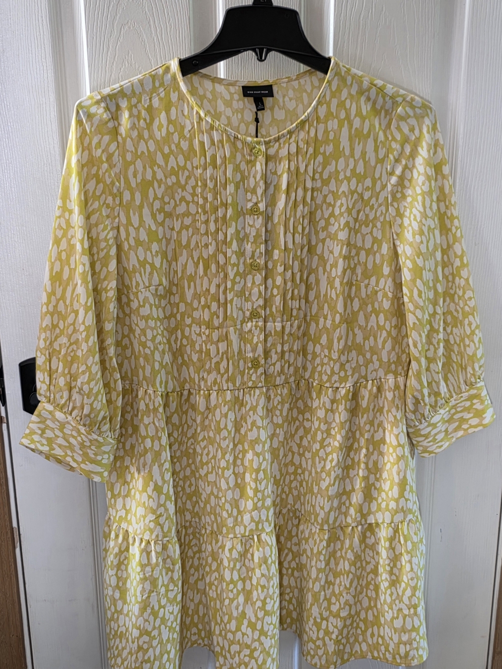 New- Yellow & White Printed Button Front Dress From TARGET